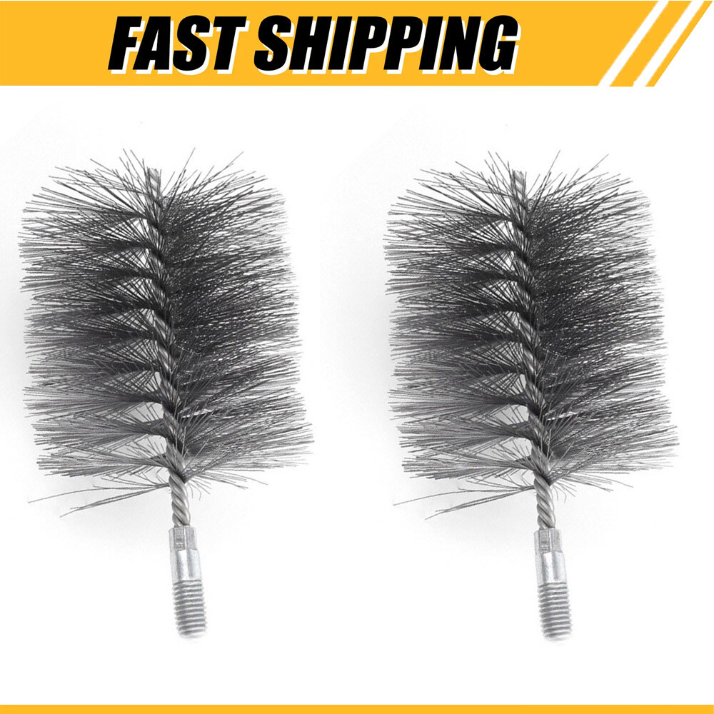 PATIKIL 7inch Chimney Brush 1pc Chimney Cleaning Brush Round Sweep Poly Steel Wire Chimney Cleaning Brush M12 Threaded For Chimney Fireplace Flue Pipe Rust Rod 180mm