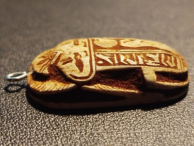 Handgesch. ägyptischer Skarabäus aus Speckstein mit Öse-LUXOR 3,5x2,5 cm