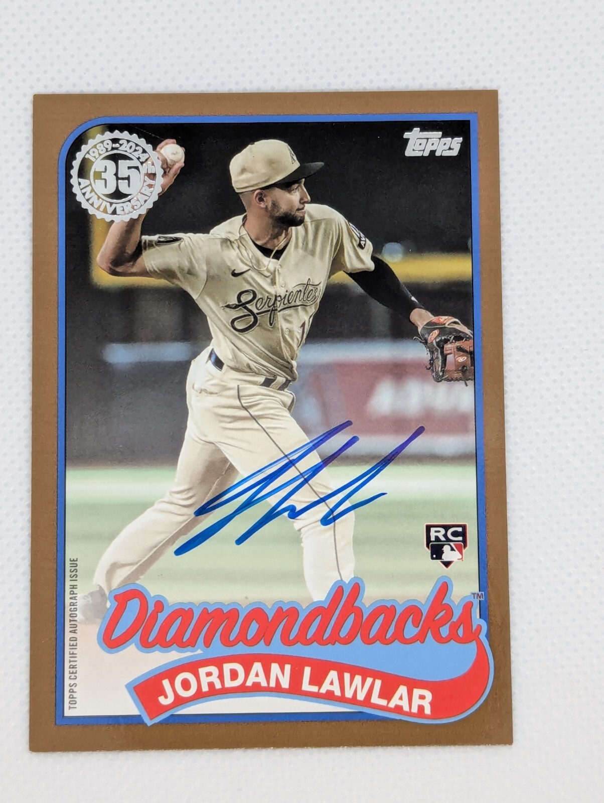 2024 Topps Series 2 - 1989 Topps Baseball Auto Gold #89BA2-JL Jordan Lawlar /50