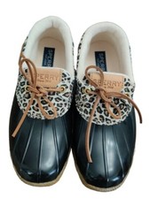 SPERRY TOP SIDER RUBBER DUCK BOOTSHOES  -LEOPARD PRINT WOMEN'S SIZE 6.5.
