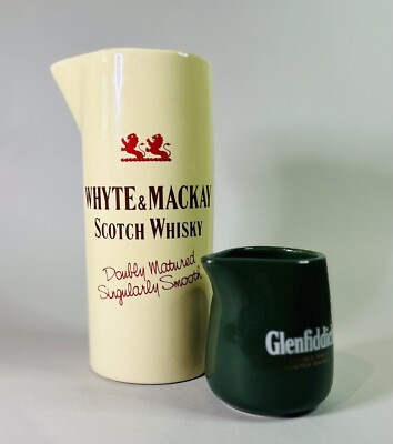 2 Vintage Keramik Mid Century Whyte & Mackay & Glenfiddich Whiskey / Wasserkrüge