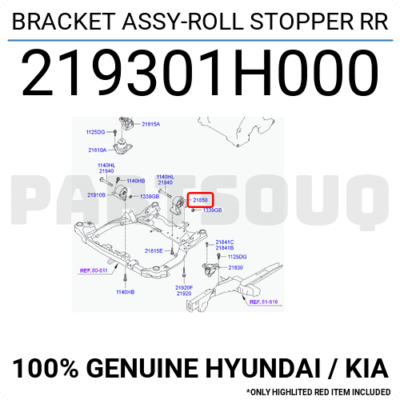 219301H000 Genuine Hyundai KIA BRACKET ASSY-ROLL STOPPER RR