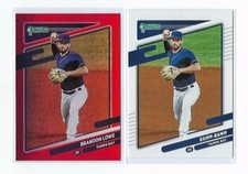 Lot 2x BRANDON LOWE 2021 Donruss RED HOLO & BAMM-BAMM Nickname Variation #155  