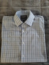 BONOBOS Mens Tailored Slim Fit Blue Button-Up Long Sleeve Dress Shirt SZ 16/33