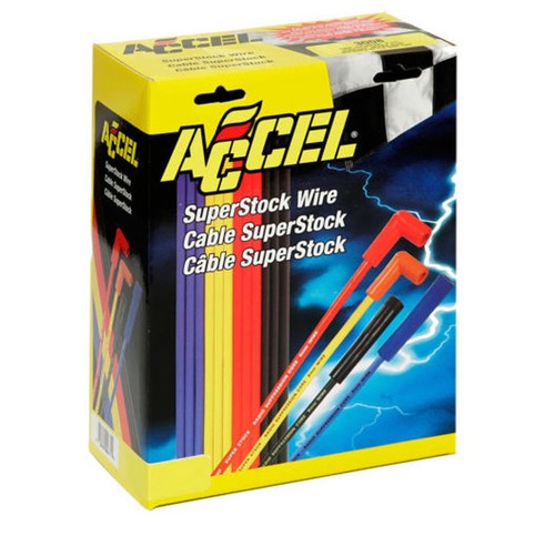 Accel 4041B Super Stock Universal 8mm Spark Plug Wire Set - Blue 90° Boots - Picture 4 of 4