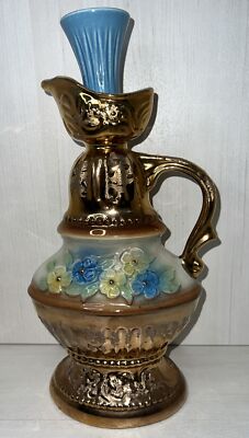 Jim Beam Gold Royal Rose Ceramic Pitcher Style Decanter (Empty) 1976 KY Bourbon