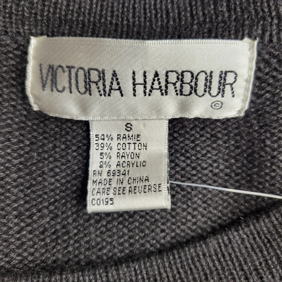 Victoria Harbour 女式毛衣 S 码彩色叶子刺绣带条纹全新带标签 — 第 4/4 张图片