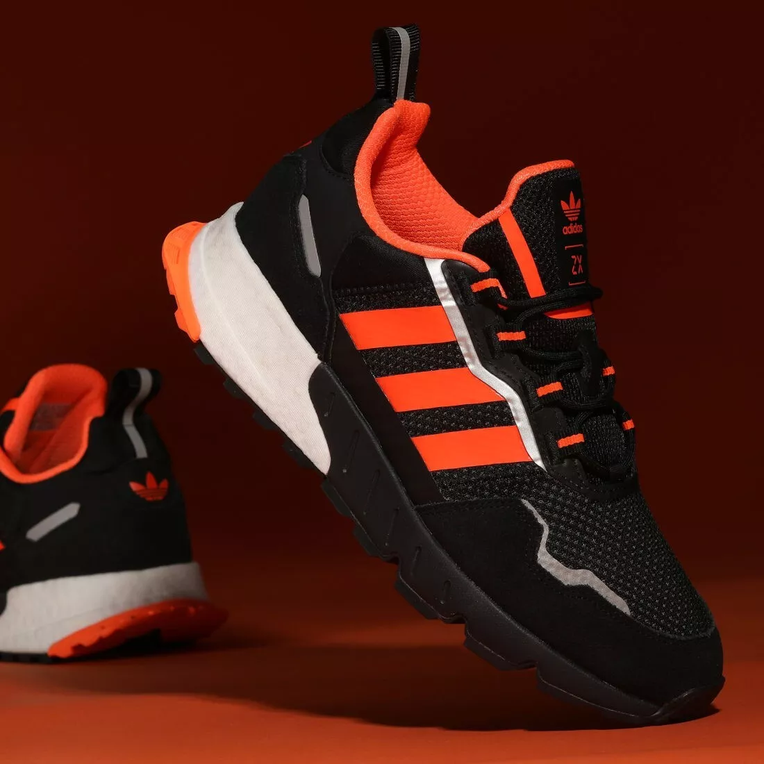 Adidas ZX 1K Boost Seasonality BLACK ORANGE H00428 MEN'S RUNNING TRAINNING  SHOE