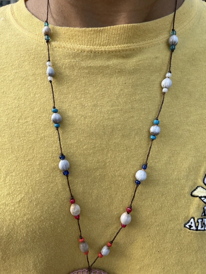 Гриб ожерелье ~ Dream Catcher ~ подлинный семена акценты ~ цветной длинное ожерелье - Изображение 4 из 4