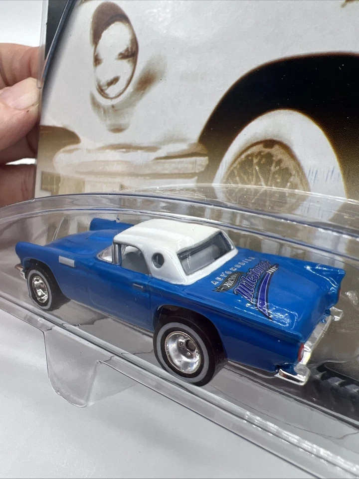 HOT WHEELS Auto Milestones Blue 1957 T-Bird w/Real Riders NEW UNOPENED - Image 3 of 4
