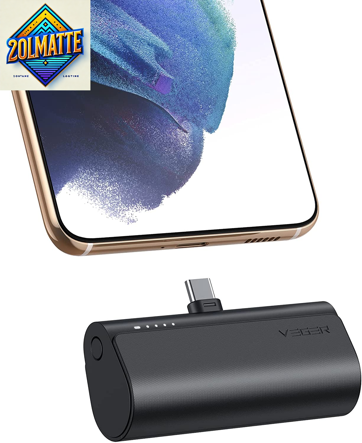 Portable USB C Power Bank with 5000mAh Capacity and 20W Fast Charging Mini Battery Pack-image