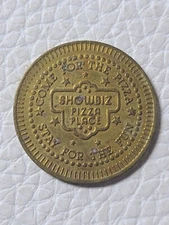 Showbiz Pizza Place Token Brass "Come For The Pizza Stay For The Fun" #3 Vintage