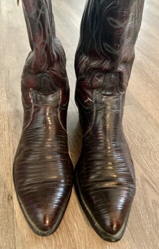 Tony Lama Men\'s RR1002 Buckaroo Western Work Boots Leather Gold Stitching Sz 10 Tony Lama Men main image 4