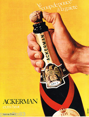 REKLAME WERBUNG 065 1970 ACKERMAN Sekt von SAUMUR extra brut
