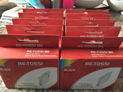 10x Epson T0551 Tintenpatronen NICHT OEM schwarz