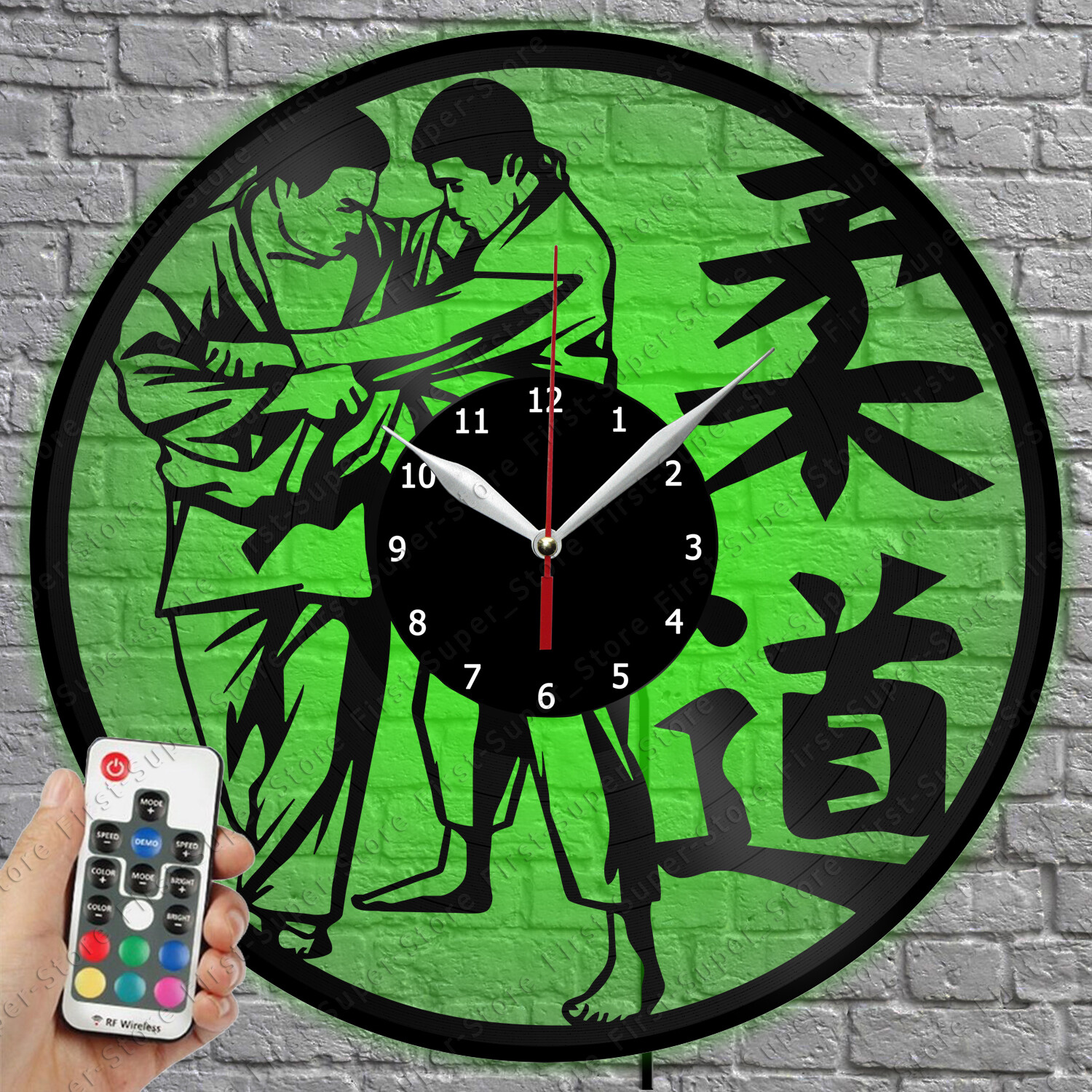 LED Light Wall Clock with Judo Vinyl Record Design 1704