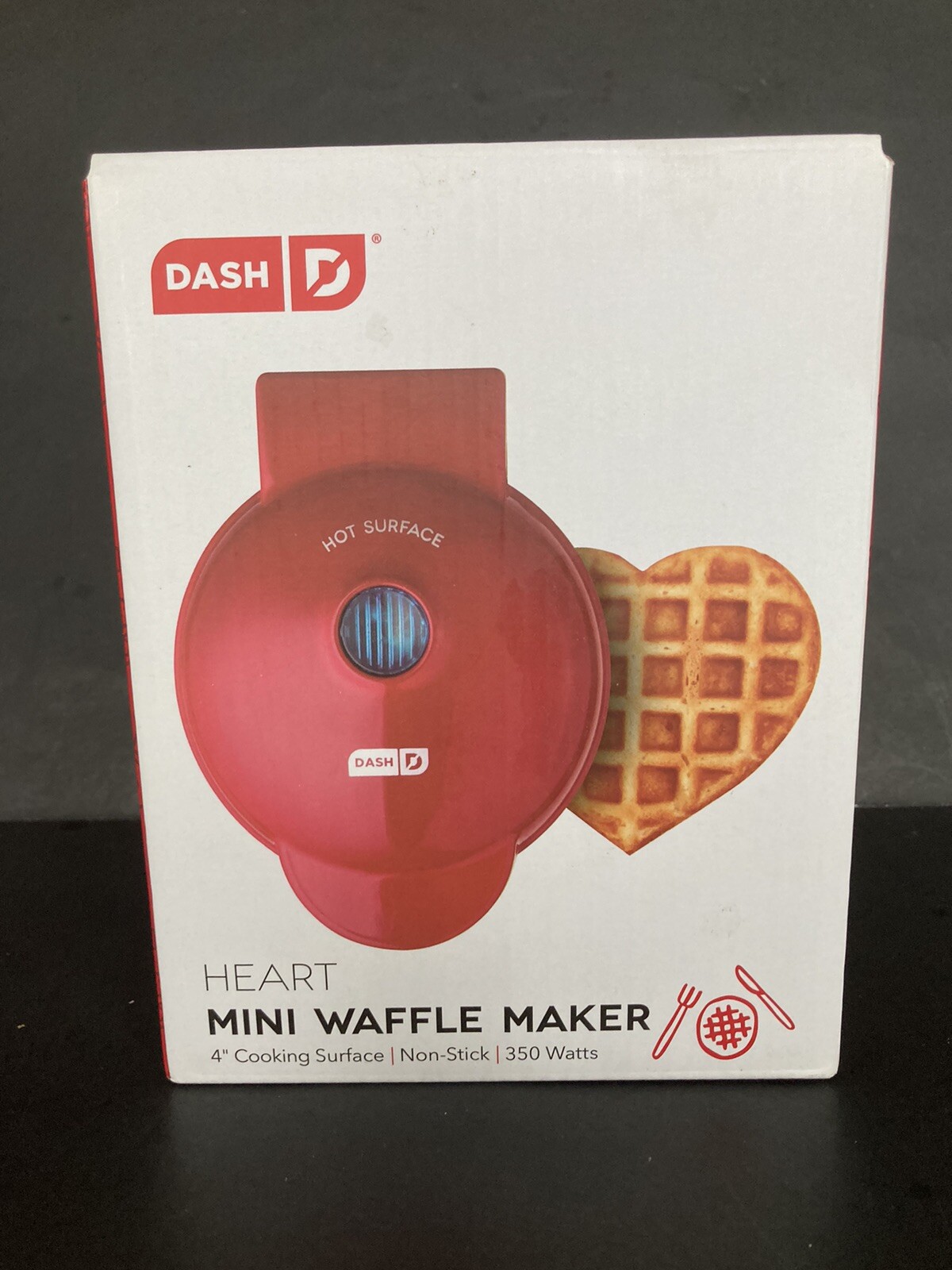 Mini Waffle Maker By Dash Makes Heart Shape Waffles Brand New In Box Unique Item-image