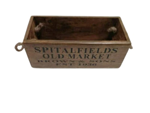 Vintage Style SPITALFIELDS With Rope Handles Wooden Box Hand made (small) - Image 4 of 4