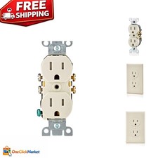 Durable Light Almond 15 Amp Tamper Resistant Receptacle 10-Pack for Home Safety