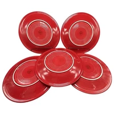 FIESTA Scarlet Red 10.5” Dinner Plates Homer Laughlin HLC Set of 5