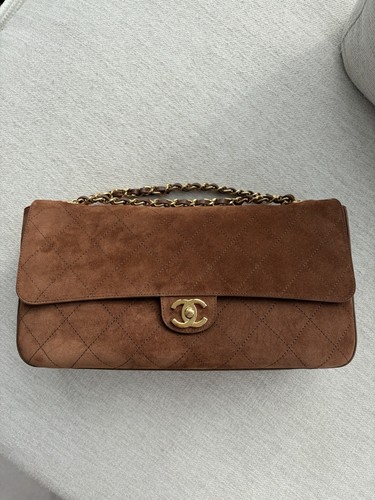 CHANEL Maxi Flap Suede Calfskin & Gold Tone