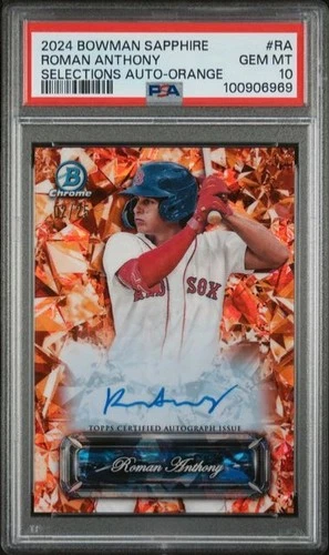 2024 Bowman Sapphire Selections ROMAN ANTHONY Orange Refractor Auto #2/25 PSA 10