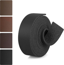 Top Grain Leather Strap - 1 Inch Wide 72 Inches Long Black Leather Strips - Very