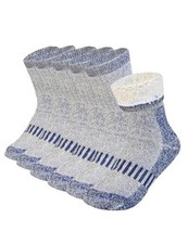 Kids Merino Wool Hiking Socks 3 Pairs,Thermal Crew Socks 6-8 Years Navy 3 Pairs