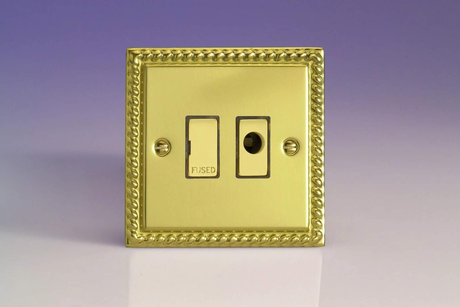 Varilight 13A Unswitched Fused Spur with Flex Outlet and Georgian Brass Metal