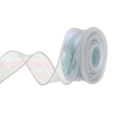 1.5" 10 Yard Sheer Organza Ribbon Shimmer Chiffon Tulle Ribbons Teal Blue