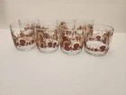 Anchor Hocking Vintage Retro Mushroom Glasses Set of 6 Juice/Rocks 3 inches