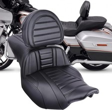 Rider Passenger Gel Seat w/ Backrest For Harl...