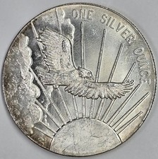 Vintage 1980 1oz .999 Silver Eagle/Sun South East Refining Panama City FL 88.49 per troy oz