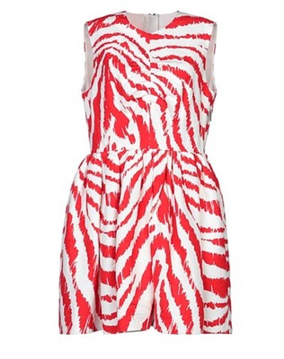MSGN Milano Red & White Zebra Stripe Dress NWT
