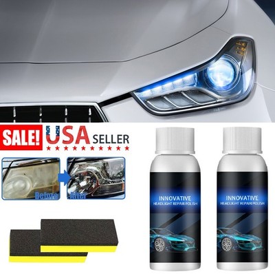 2 × Innovative Headlight Repair Polish Fluid Liquid Kit Car Lamp Renovation 60ML