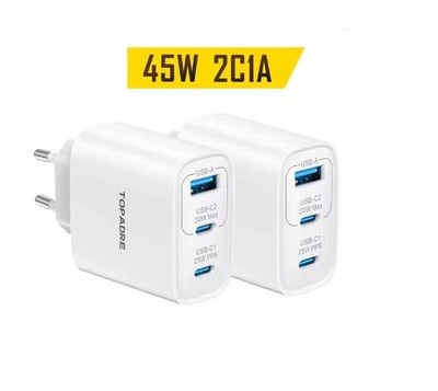 2x 45W GaN USB C Netzstecker PD PPS Display Schnelllader für iPhone / Samsung