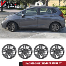 4pcs 15 Black Hubcaps For 2009-2014 2015-2020 Honda Fit Wheel Covers Snap On 4pcs 15 Black Hubcaps For 2009-2014 2015-2020 Honda Fit Wheel Covers Snap On