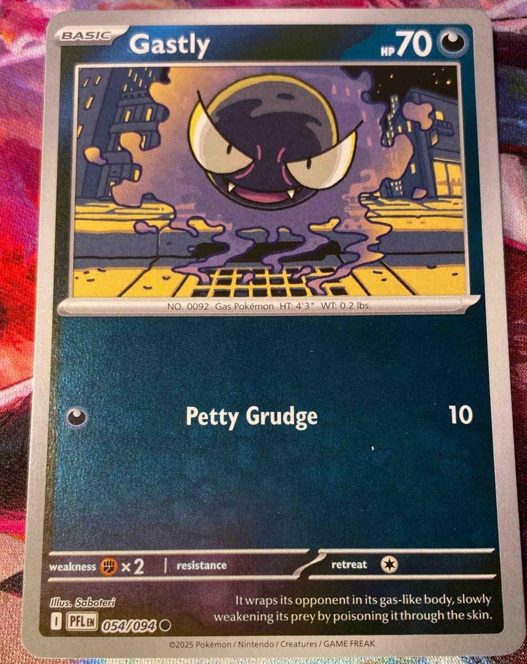 2025 Pokemon Phantasmal Flames Gastly #054/094 Common Reverse Holo Foil
