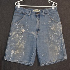 Faded Glory Men's 32 Carpenter Jean Shorts Paint Splattered Grunge Jorts