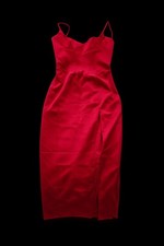 House of CB Casimira Wine Satin Corset Midi Dress Size M NWOT Never Worn