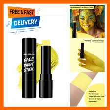 Face Paint Stick Yellow Full Coverage Eye Black Hypoallergenic Kit for Halloween