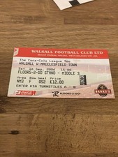 Walsall v Macclesfield Town League Two Match Ticket 16th Sept 2006