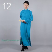 Men Retro Uniform Chinese Traditional 160-190cm Tang Suit Kung Fu Long Gown