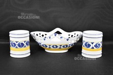 Tris Cestino Porta Pane Grissini Posate In Ceramica Ungherese Herend Dipinti A M