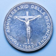 GIOVANNI PAOLO II MEDAGLIA 1983 1950 ANNIVERSARIO REDENZIONE FDC P/L ARGENTO