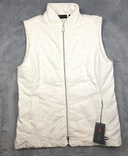 $305 New KJUS Lightweight Maven Vest Golf Women's XL EU 42 Bone White Full Zip
