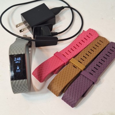 Fitbit Charge 2 Watch Activity Tracker With Charge Cable & 3 Repl. Bands Small