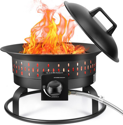 Outdoor Portable Propane Fire Pit, 19-Inch,60,000 BTU with Cover&Carry Kit,Campi