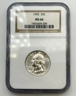 1952-P Washington Silver Quarter 25C NGC MS66 BU UNC Philadelphia US Coin BM1
