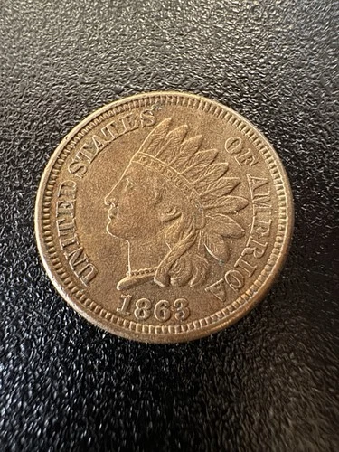 1863 Indian Head Penny AU Plus Gorgeous Coin No Reserve Auction